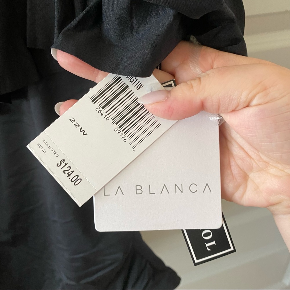 NWT La Blanca Island Goddess Ruffle Off Shoulder One Piece Swimsuit Plus Size - Picture 7 of 8